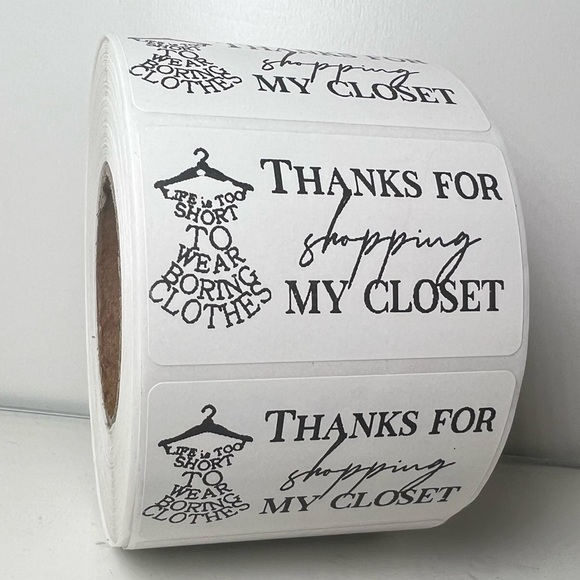100 Thank You for shopping my closet 2in roll | Packaging Supplies | NWT - Picture 9 of 14